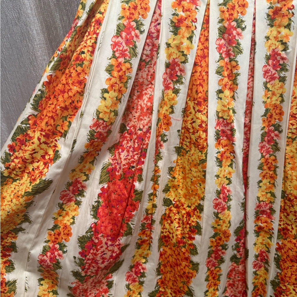Isaac Mizrahi Floral Midi Dress - Red, Yellow, Green - Picture 5 of 9